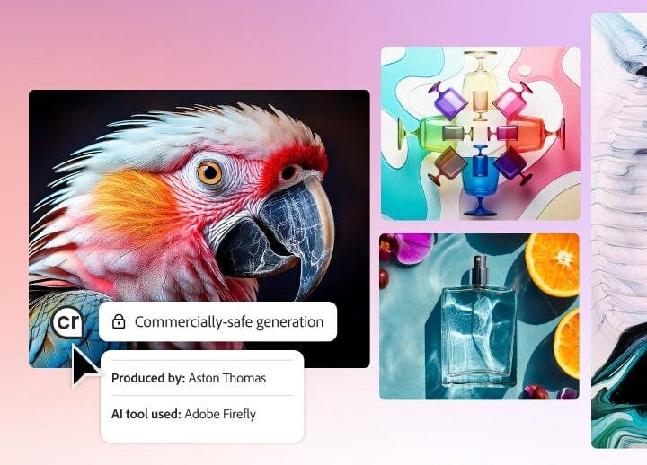 Interfaccia di Adobe Firefly per editing AI