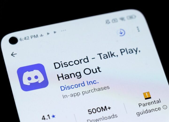 Logo di Discord con sfondo blu